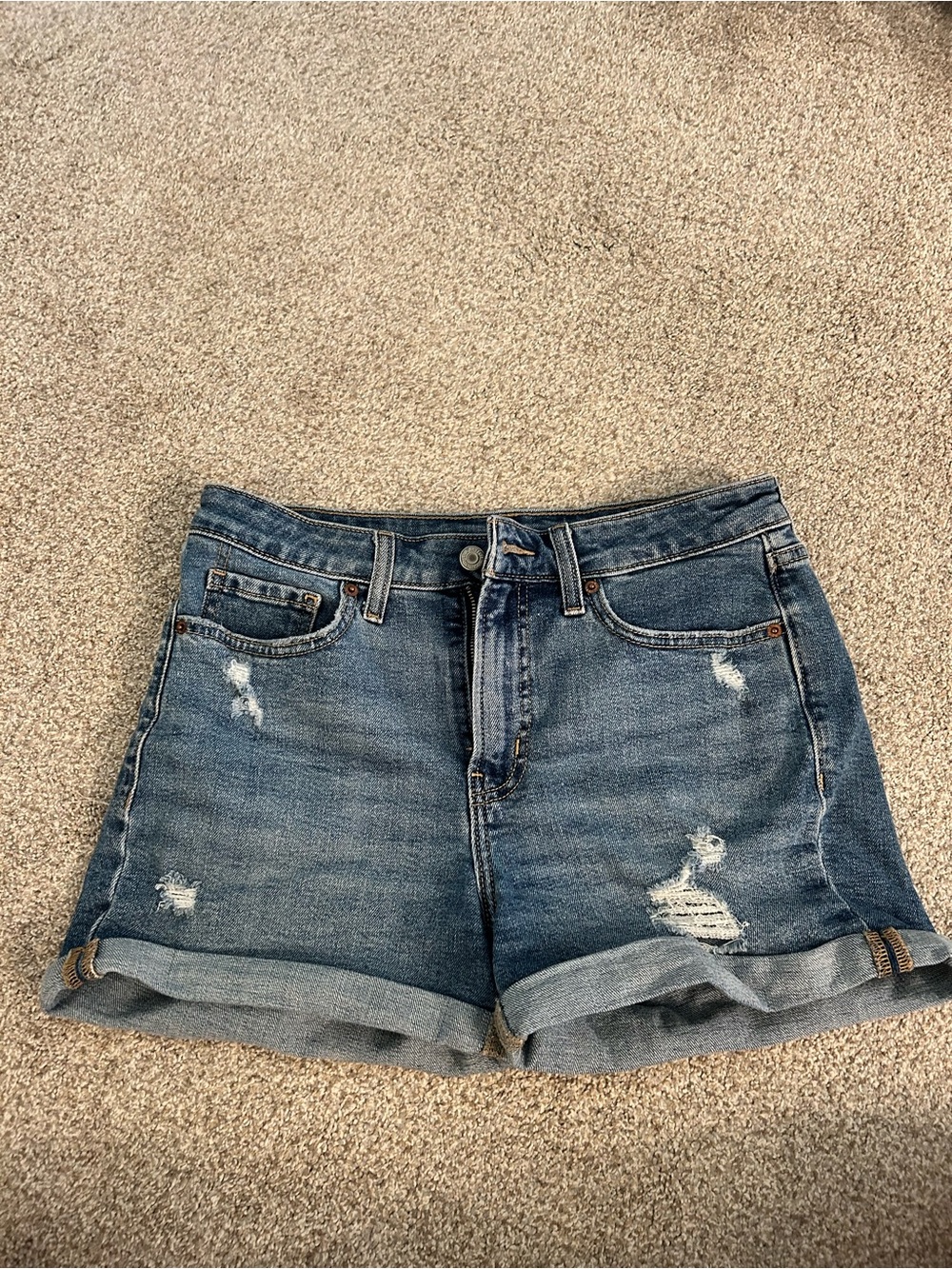Old Navy Distressed Rolled Cuff Jean Shorts - Blue